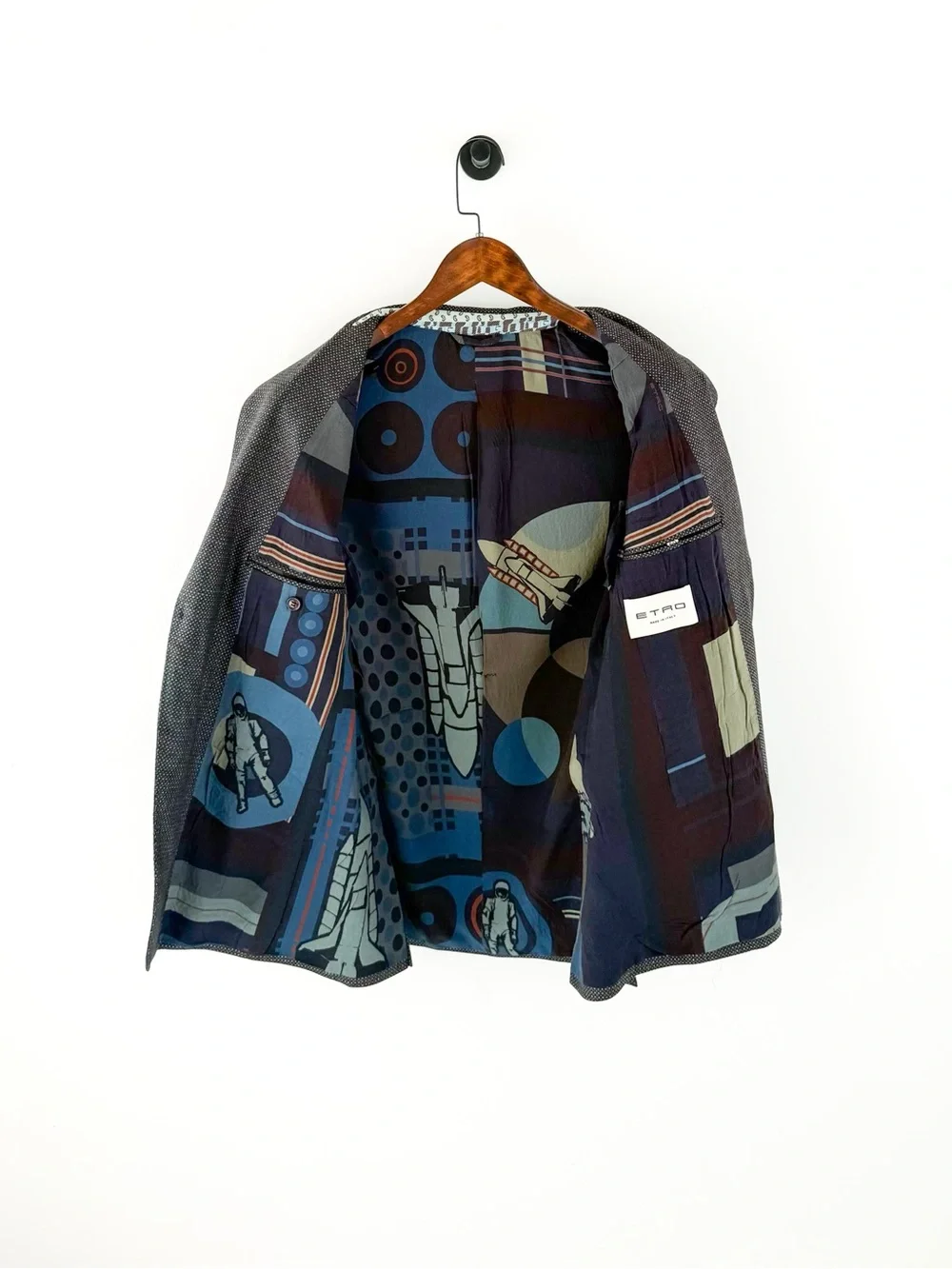 NEW Etro SIlk Wool Blazer Men's Dark Green Blue Black Textured Sport Coat 40R